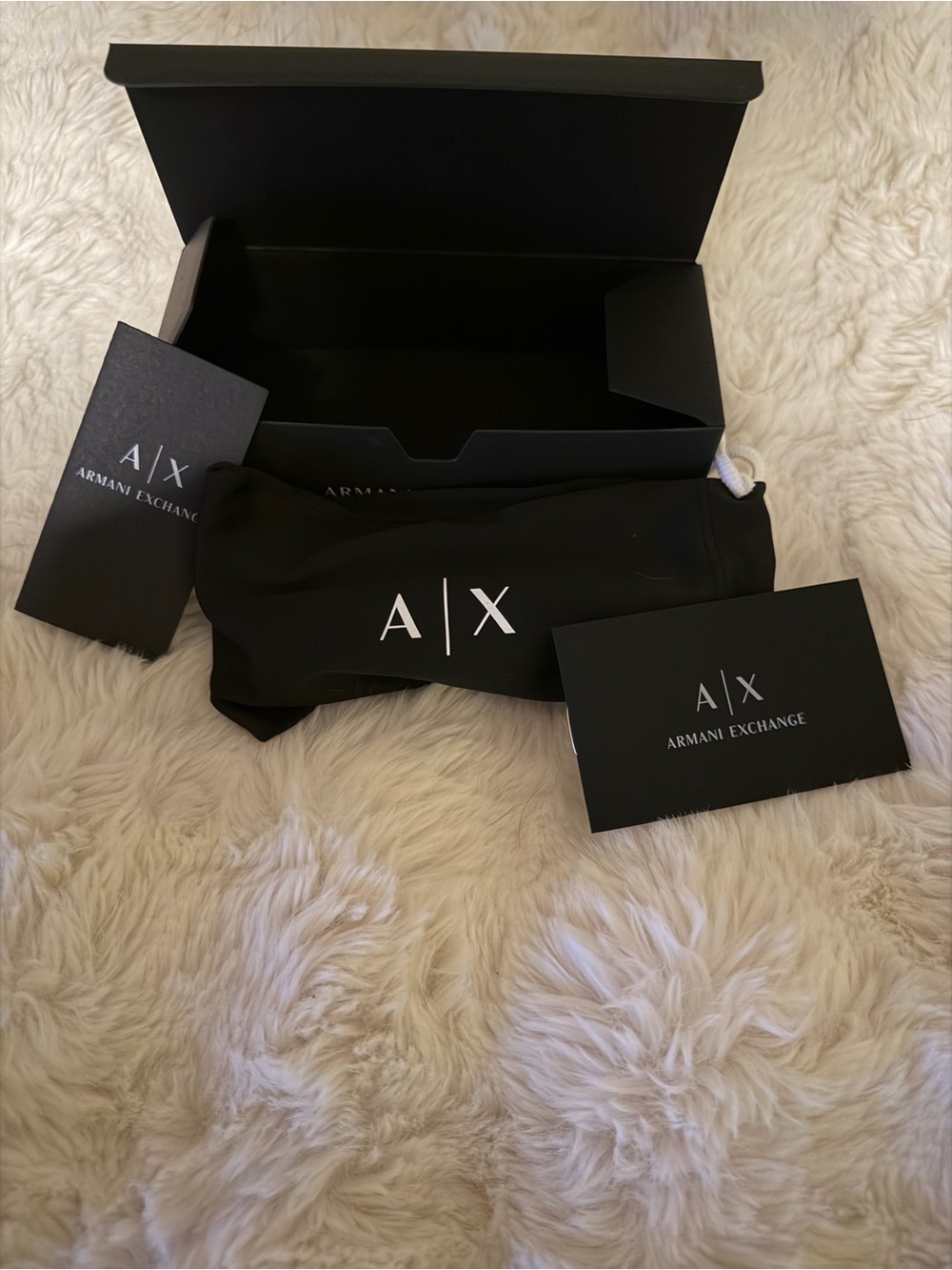 Armani Exchange Glossy Black Sunglasses with Gray Lenses - Picture 2 of 7